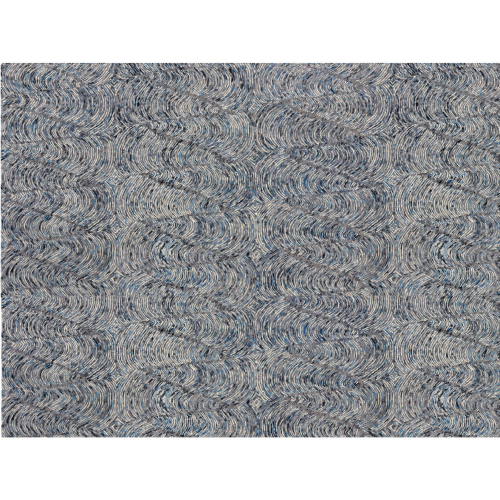 Corfu Hand Tufted Rug in Blue & Charcoal Grey Wool (9 x 12)